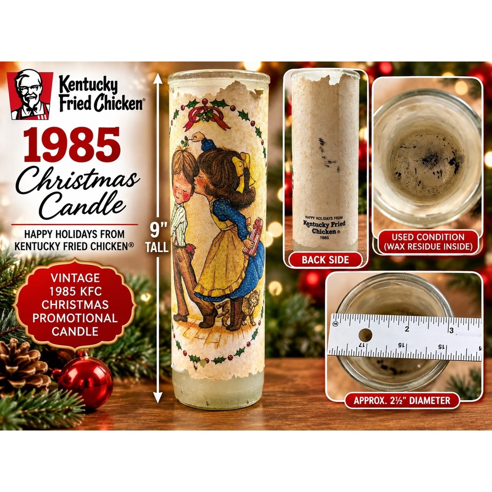Vintage 1985 KFC Christmas Candle Kentucky Fried Chicken Holiday Promo 9 inch